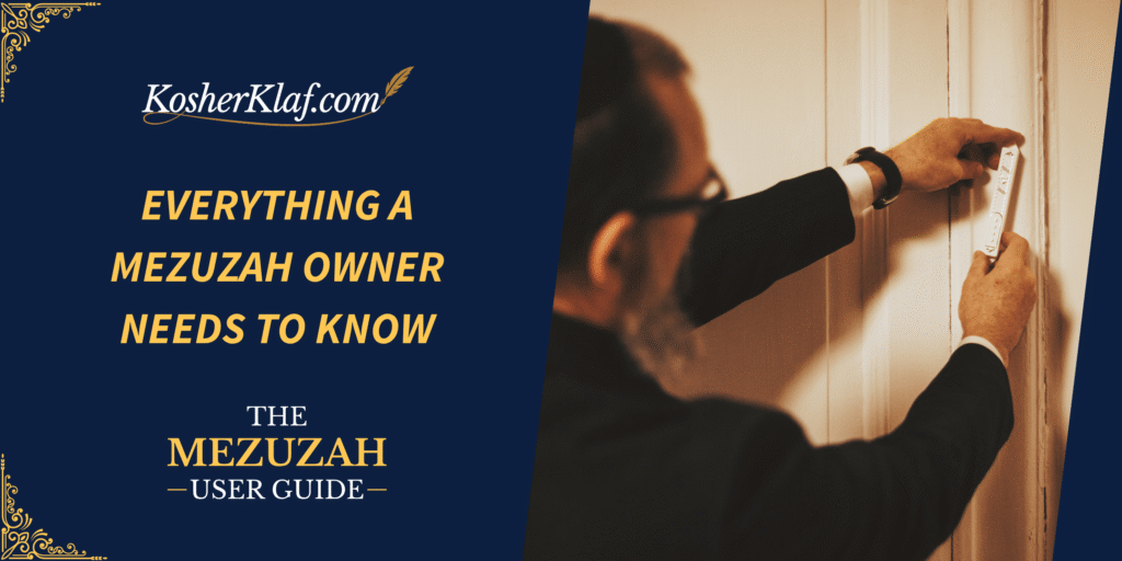 A person installing a mezuzah on a doorpost.